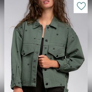 Elan Oversized Olive Star Jacket
